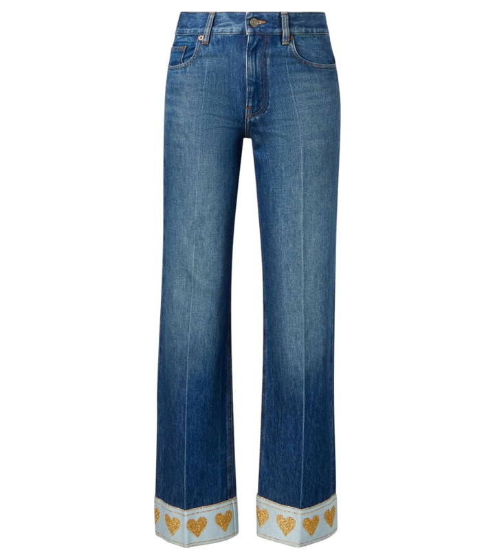Photo: Valentino Embellished mid-rise straight jeans