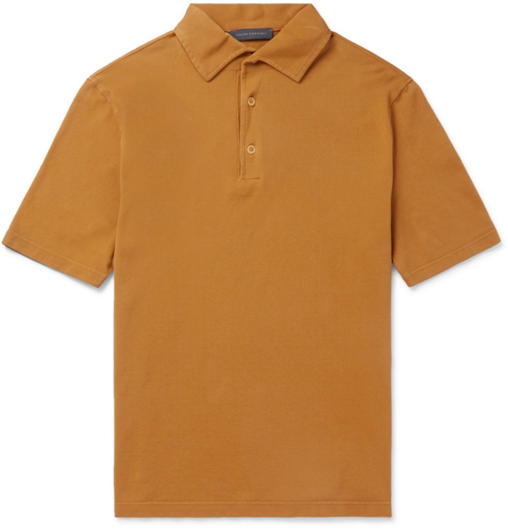 Photo: Thom Sweeney - Garment-Dyed Cotton-Pique Polo Shirt - Yellow