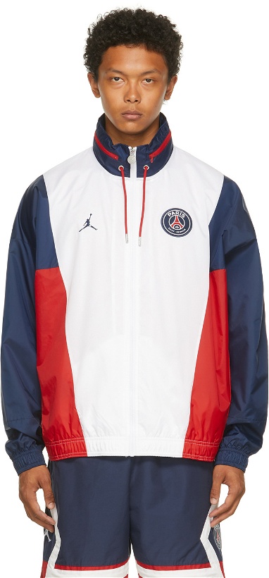 Photo: Nike Jordan White Paris Saint-Germain Edition Paneled Jacket
