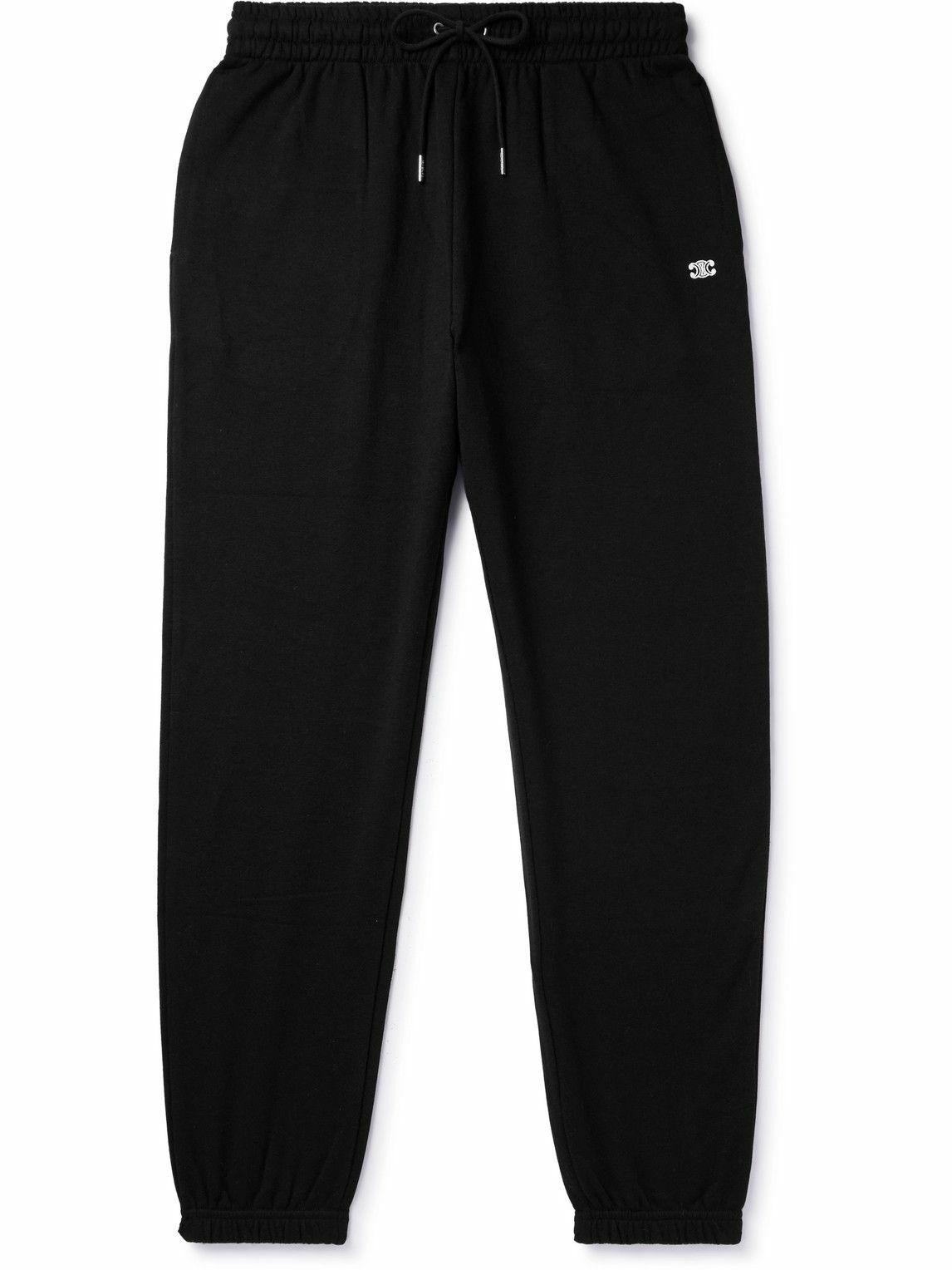 CELINE - Tapered Cotton and Cashmere-Blend Jersey Sweatpants - Black