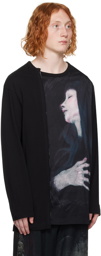 Yohji Yamamoto Black Printed Long Sleeve T-Shirt
