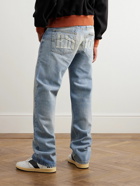 Rhude - Lamborghini Straight-Leg Printed Distressed Jeans - Blue