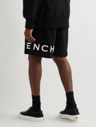 Givenchy - Wide-Leg Logo-Embroidered Cotton-Jersey Shorts - Black