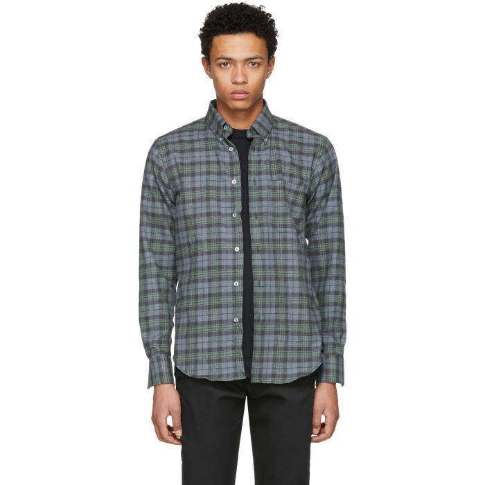 Photo: Naked and Famous Denim Green Plaid Shirt 