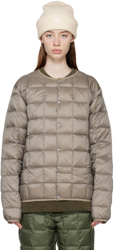 Photo: TAION Taupe Crewneck Down Jacket