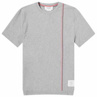 Thom Browne Men's Engineered RWB Stripe T-Shirt in Medium Grey