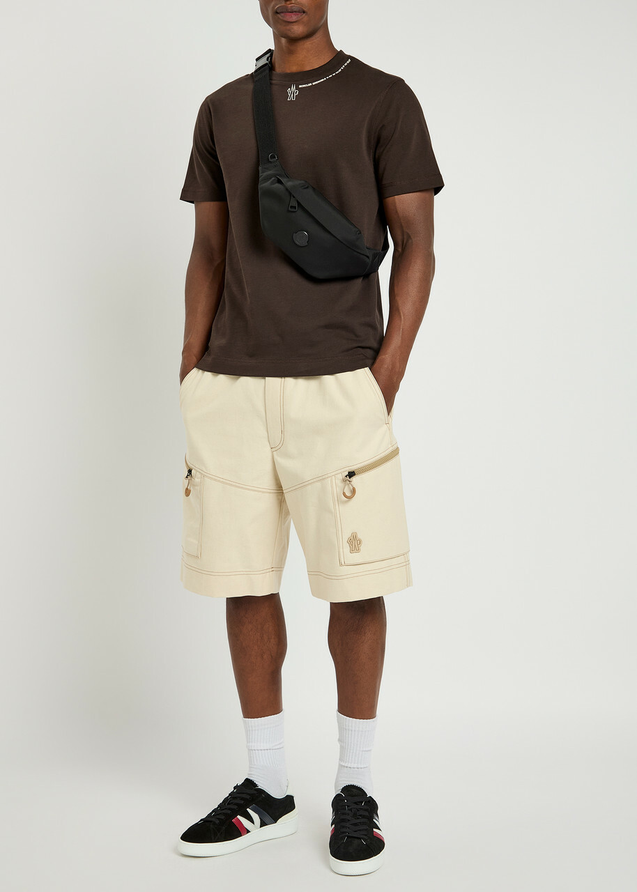Moncler Grenoble Logo-appliquéd Cotton T-shirt Brown