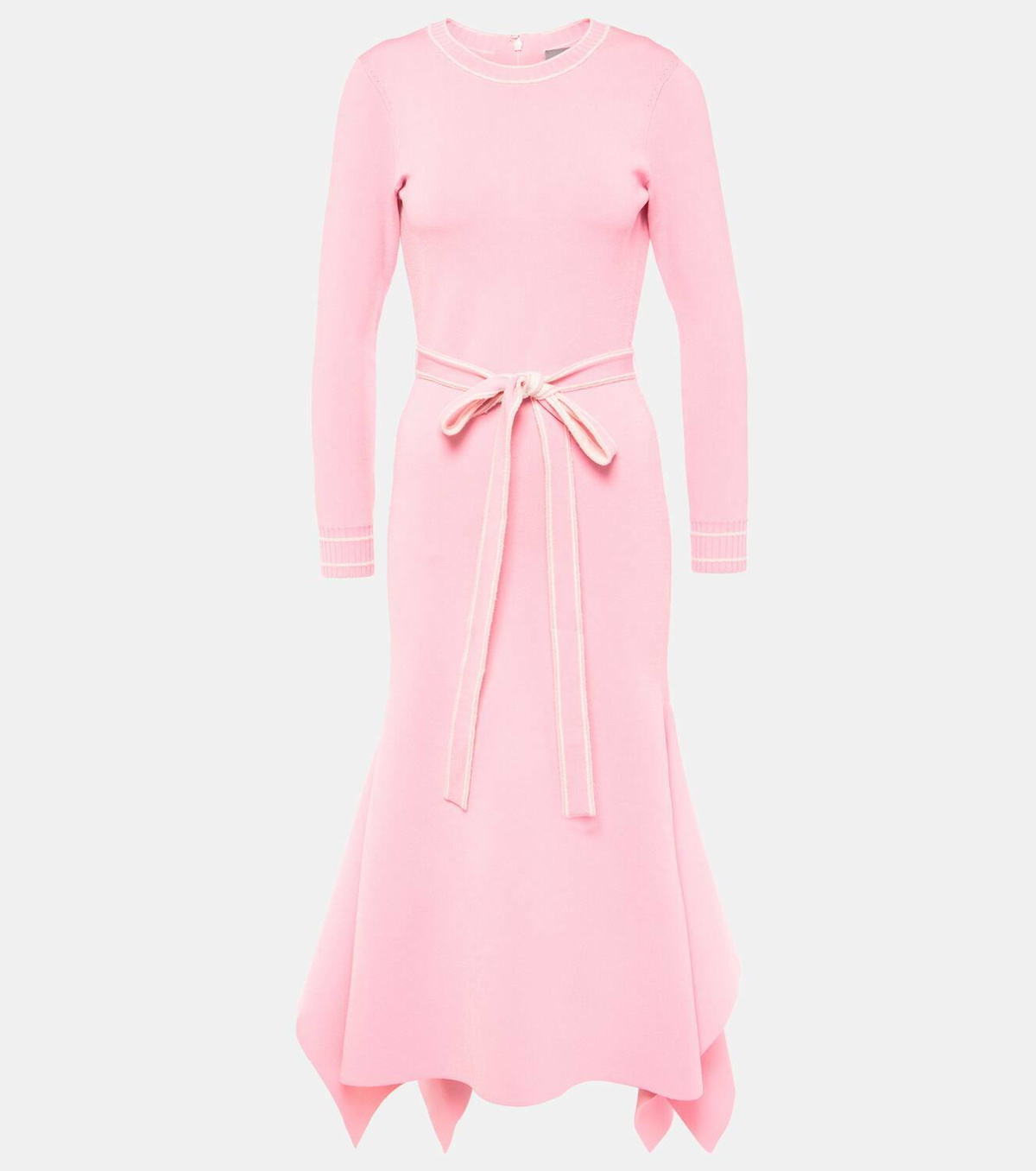 Monique Lhuillier Belted knitted midi dress