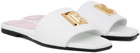 Balmain White Dafne Calfskin Sandals