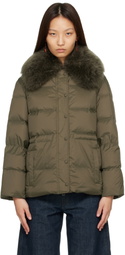 Yves Salomon Green Lamb Fur Short Jacket