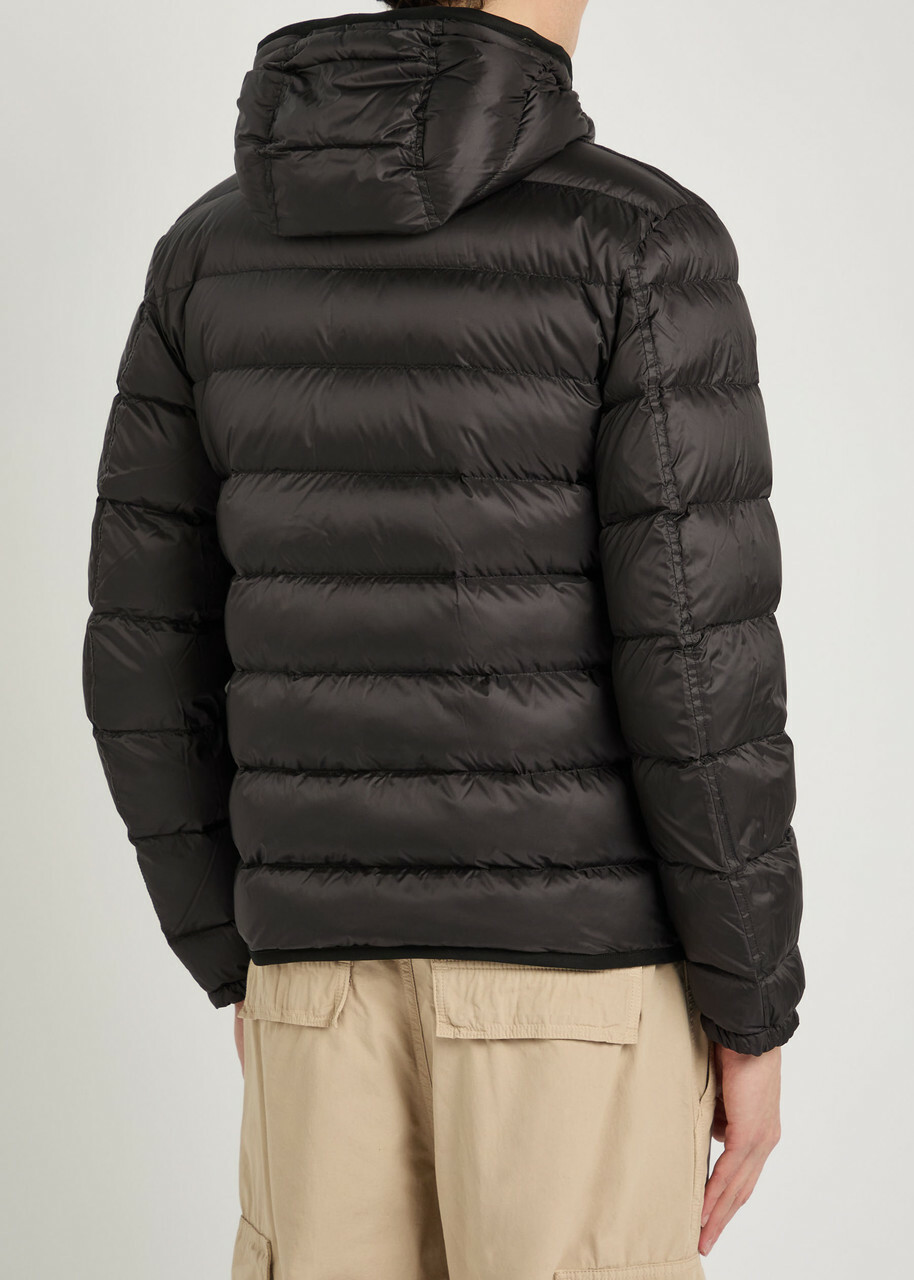 Ten C Padded Hooded Nylon Jacket Dark Grey