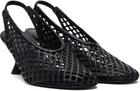 Proenza Schouler Black Tee Perforated Slingback Heels