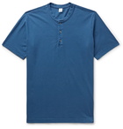 Aspesi - Cotton-Jersey Henley T-Shirt - Blue