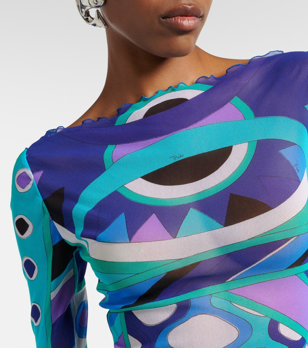 Pucci Vivara ruffled tulle maxi dress