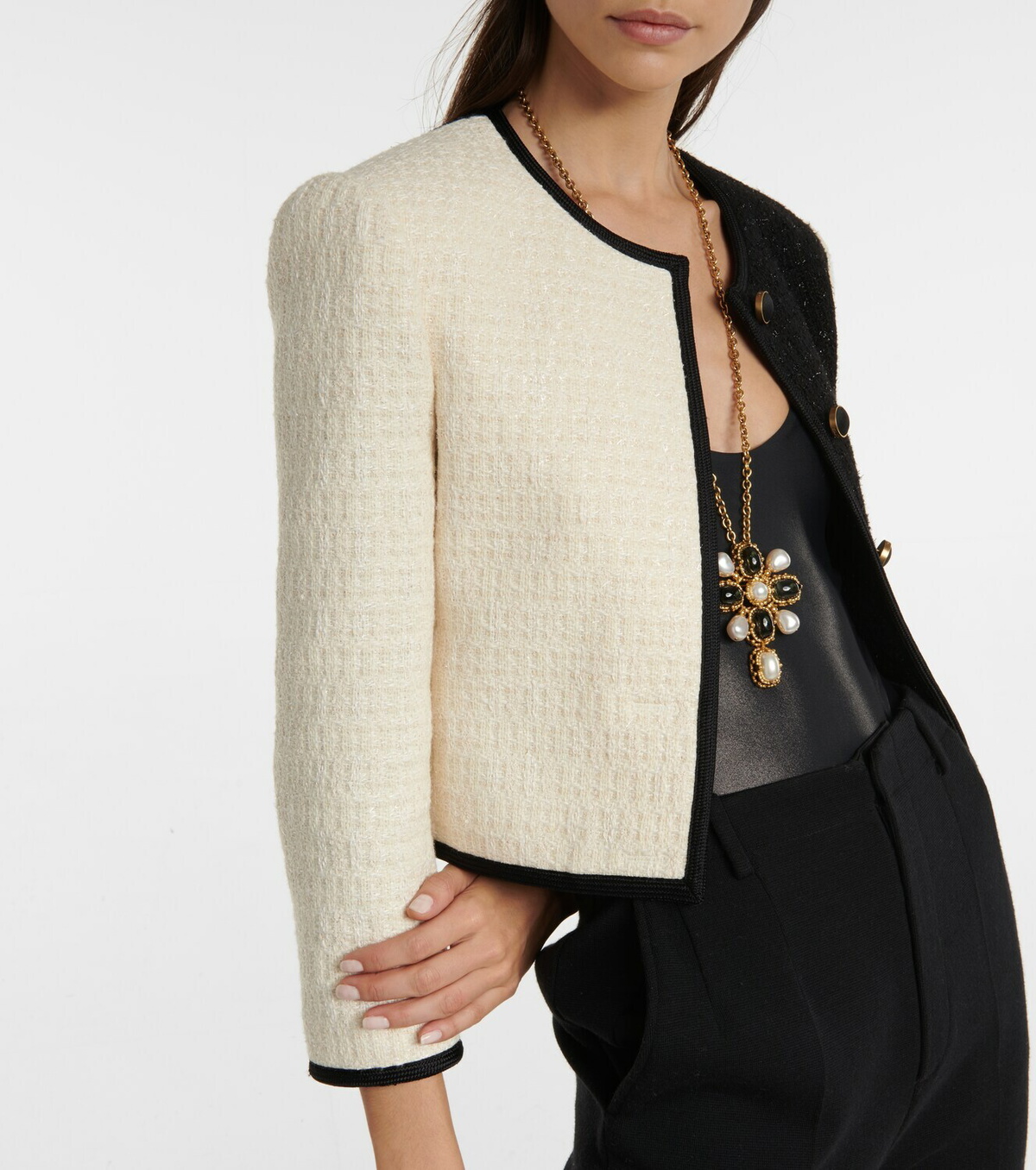 Saint Laurent Colorblock tweed jacket Saint Laurent