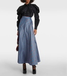 Vivienne Westwood Checked ruffled silk-blend maxi skirt