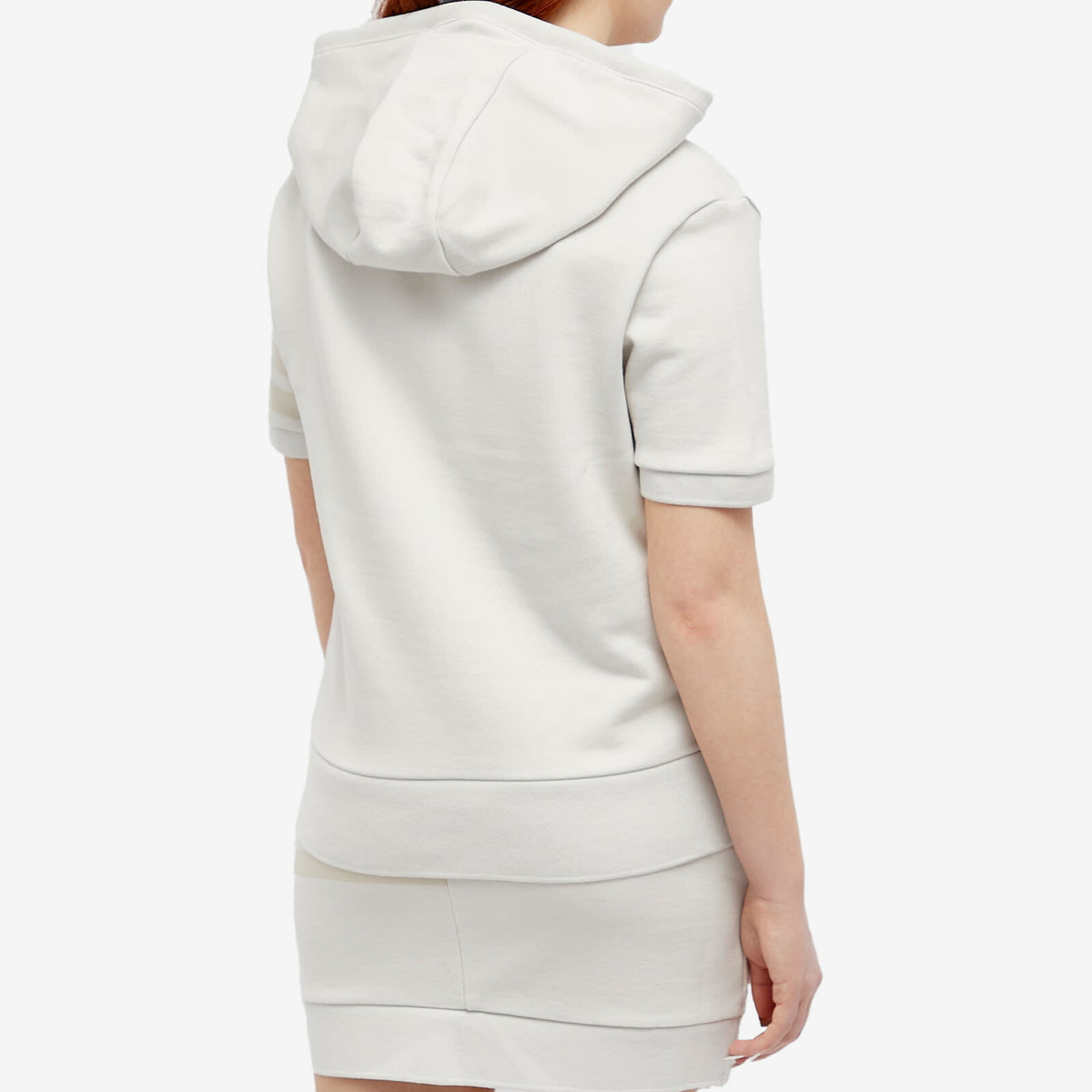 Thom Browne Women s 4 Bar Short Sleeve Hoodie in Natural White