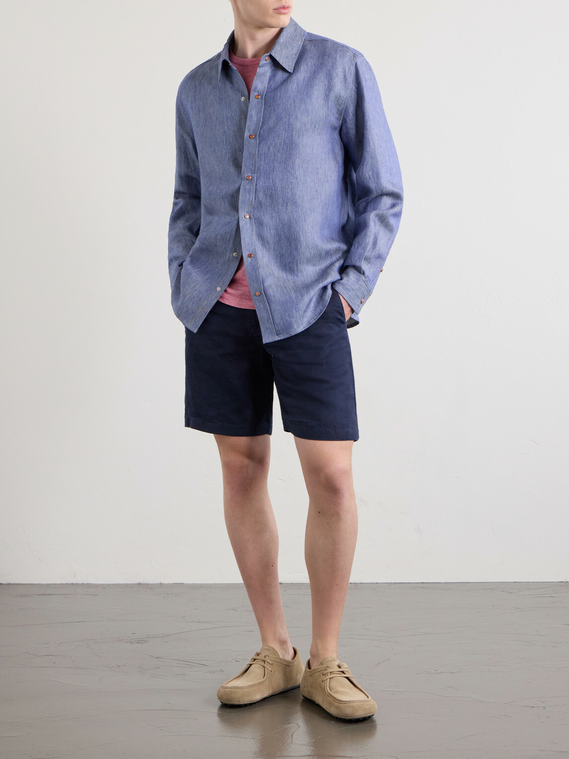 God's True Cashmere - Linen Shirt - Blue