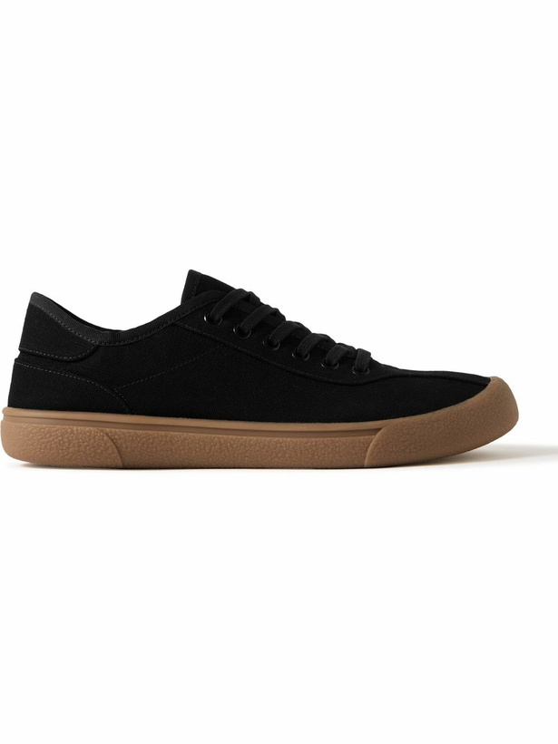 Photo: The Row - Grosgrain-Trimmed Canvas Sneakers - Black