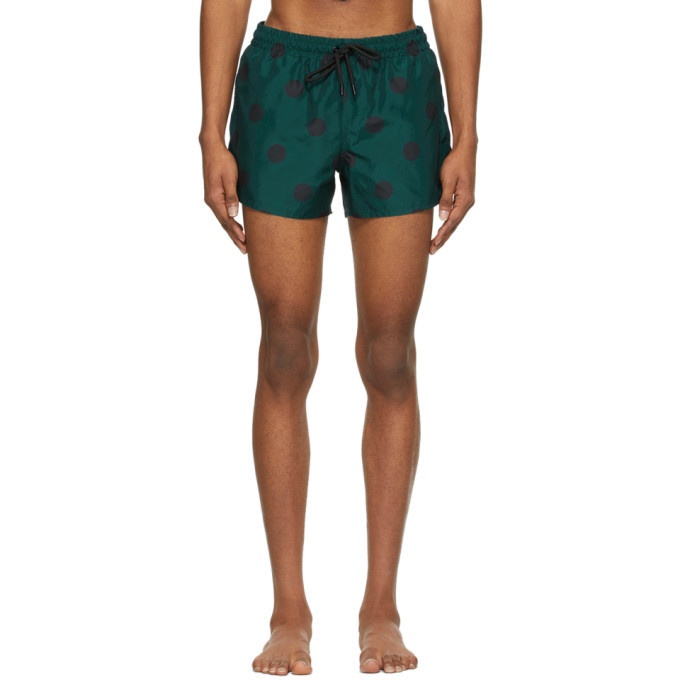 Photo: COMMAS Blue and Black Spot Short Length Swim Shorts