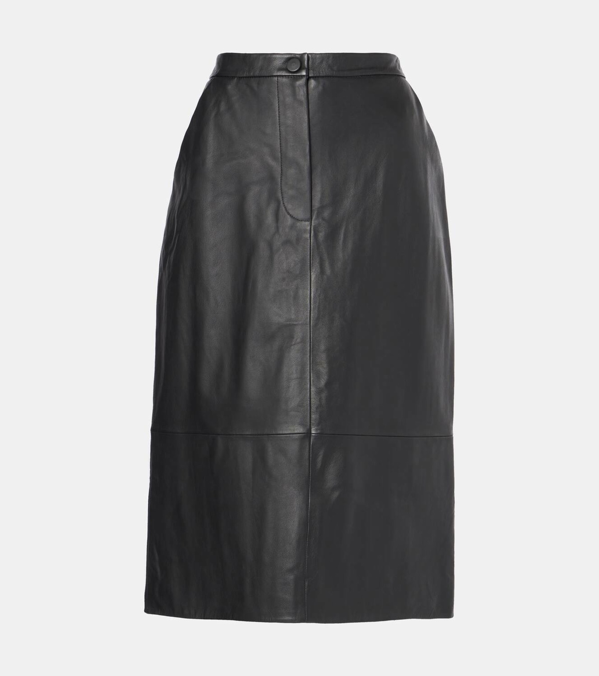Yves Salomon Leather midi skirt