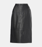 Yves Salomon Leather midi skirt