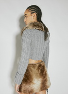 Guess USA Faux Fur Cable Sweater