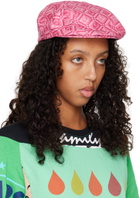 Marine Serre Pink Moon Diamant Beret
