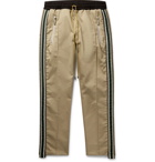 Rhude - Traxedo Tapered Webbing-Trimmed Cotton-Twill Drawstring Trousers - Men - Beige