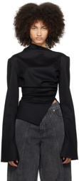 Jade Cropper Black Asymmetric Long Sleeve T-Shirt