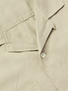 Mr P. - Michael Convertible-Collar Garment-Dyed Cotton and Linen-Blend Twill Shirt - Neutrals