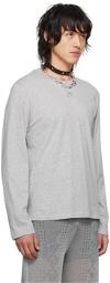 Marine Serre Gray Plain Long Sleeve T-Shirt