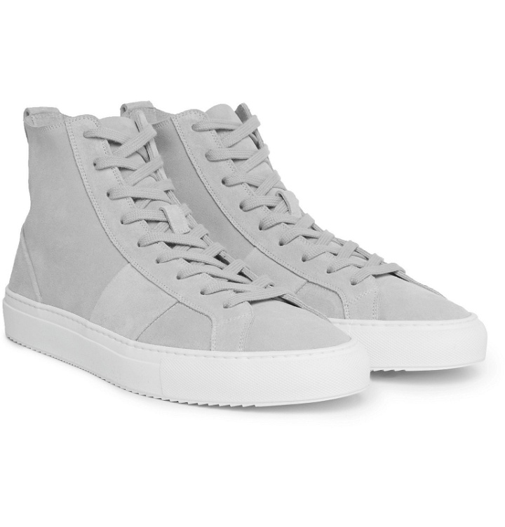 Photo: Mr P. - Larry Suede High-Top Sneakers - Gray