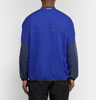 And Wander - Shell-Panelled Mesh Half-Placket Mid-Layer - Men - Blue