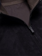 ERMENEGILDO ZEGNA - Slim-Fit Reversible Perforated Suede Blouson Jacket - Blue