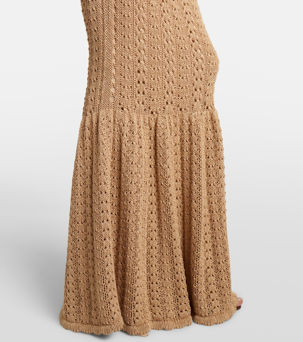 Elie Saab Floral-appliqué crochet cotton maxi dress