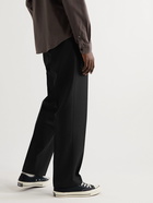 Frame - Wide-Leg Wool-Twill Trousers - Black