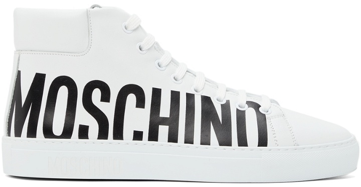 Photo: Moschino White Logo High Sneakers
