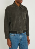 Frame Suede Bomber Jacket Dark Grey