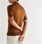 TOM FORD - Slim-Fit Silk Polo Shirt - Brown