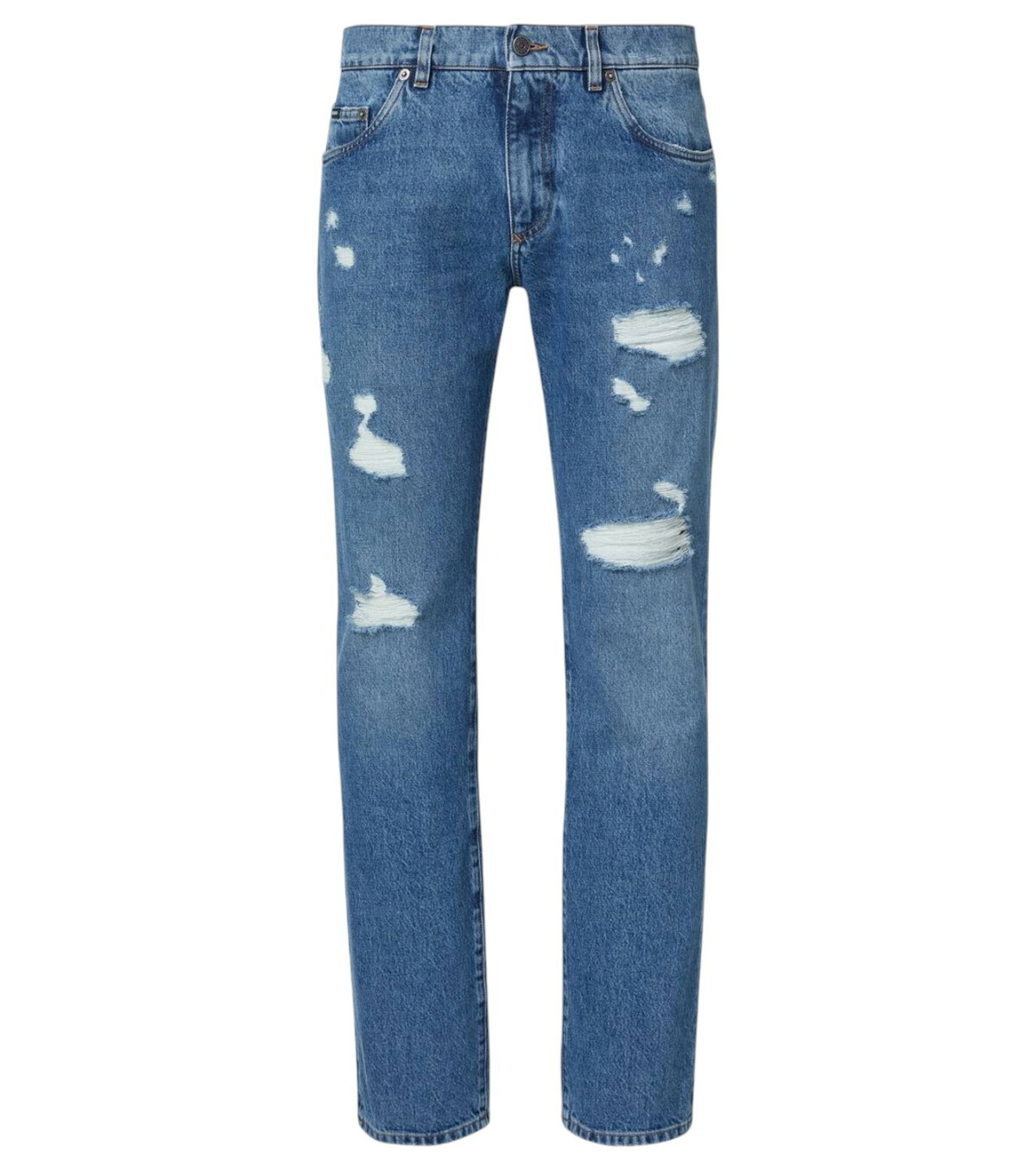 Dolce & Gabbana Black Loose Regular Torn Cotton Jeans