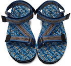 Burberry Blue Monogram Print Sandals