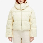 Pangaia Women's FLWRDWN Recycled Nylon Cropped Puffer Jacket in Rind Yellow