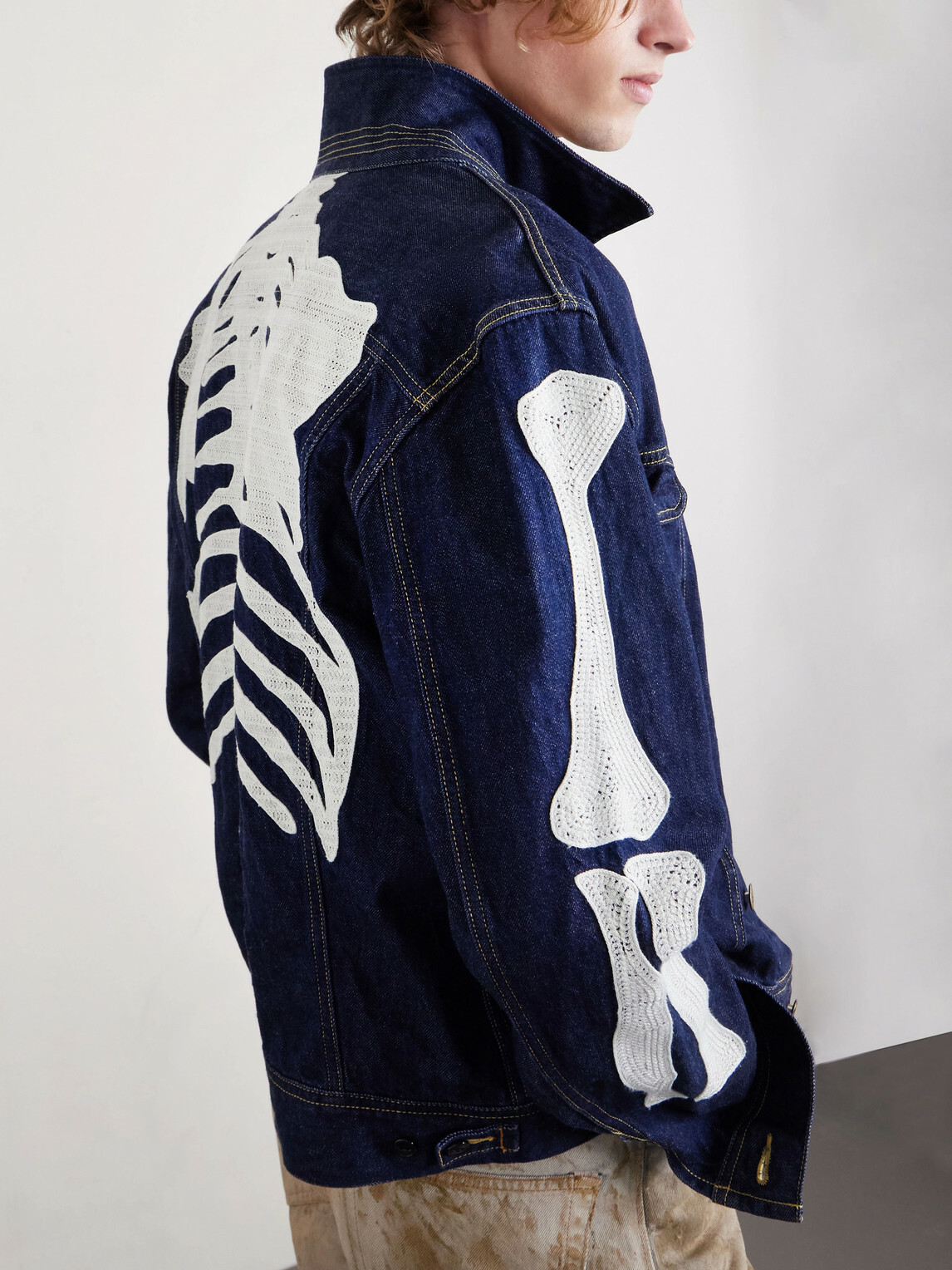 KAPITAL - Embroidered Denim Jacket - Blue