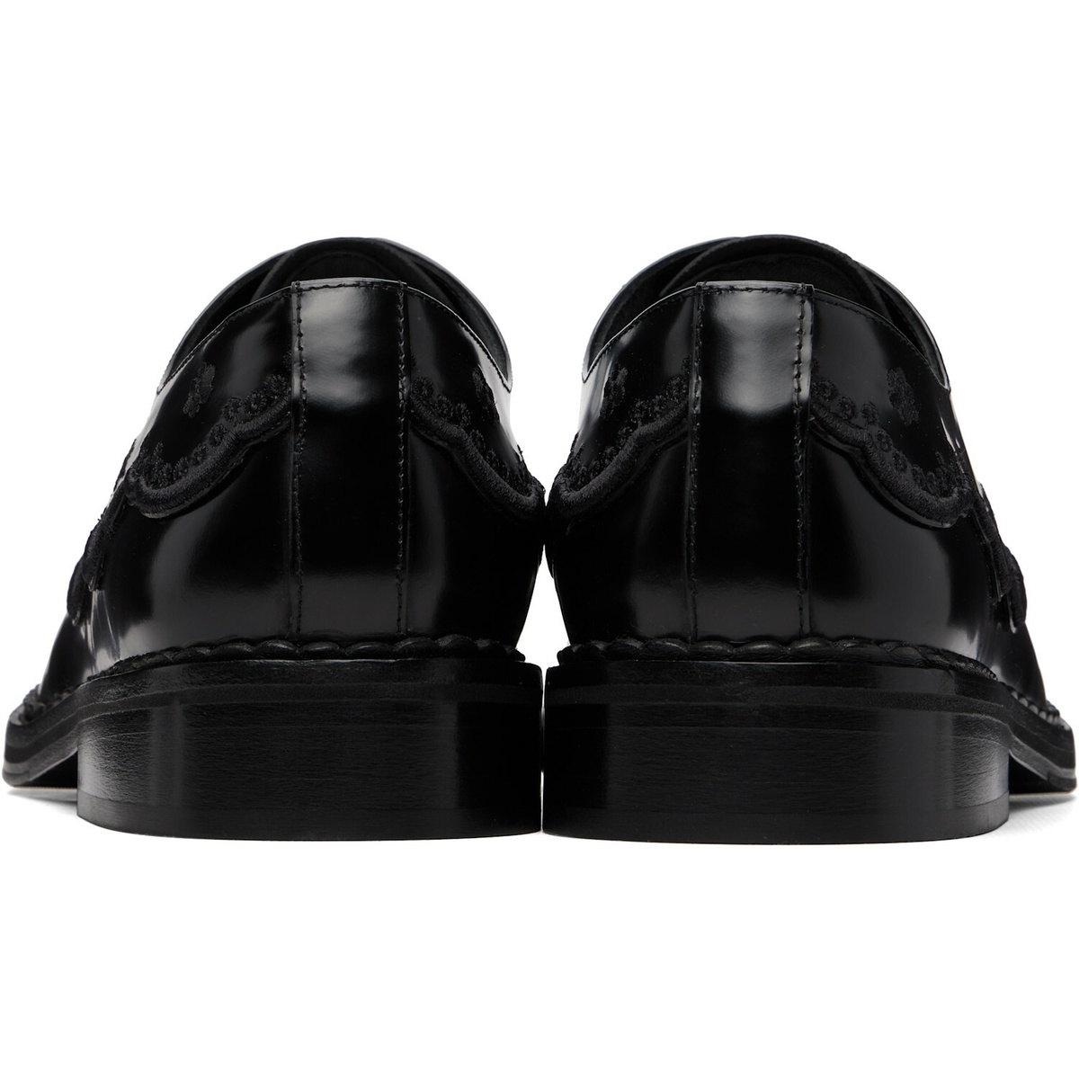 Simone Rocha Black Floral Lace Brogue Derbys