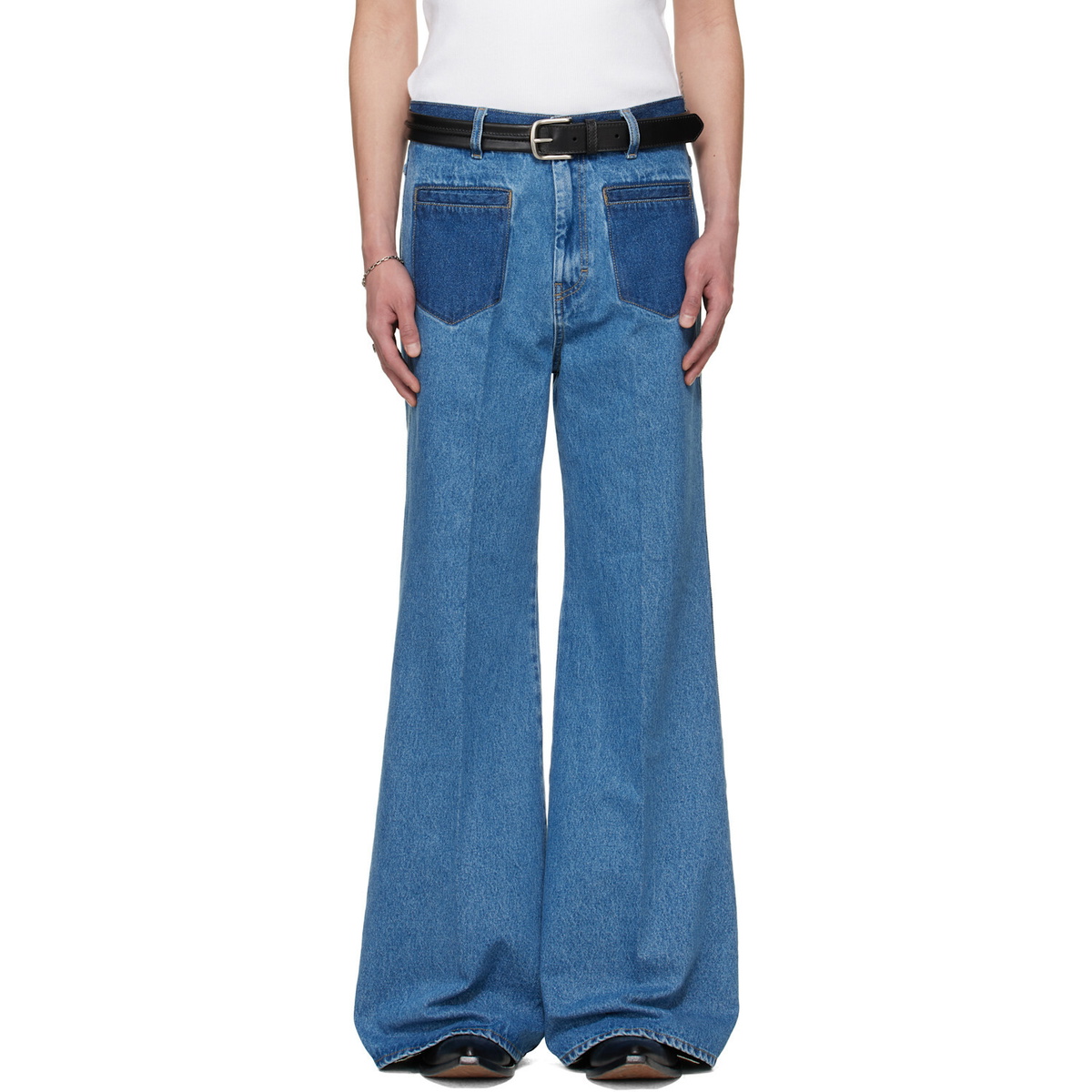 LU'U DAN BRUCE LEE x LỰU ĐẠN Blue Nocturnal Flare Jeans