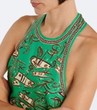 Alémais Fish Sticks printed linen minidress