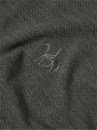 Ralph Lauren Purple label - Logo-Embroidered Wool-Piqué Polo Shirt - Gray