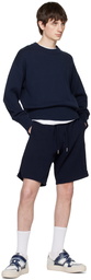 AMI Paris Navy Ami de Cœur Shorts