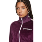 Palm Angels Purple Velour Track Jacket